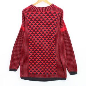 Vintage British Vogue USA Sweater Dress Women's Retro Red Long Sleeve Medium M